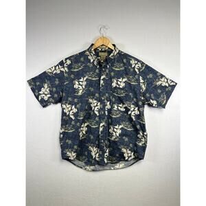 Mens Natural Issue vintage Hawaiian shirt floral palm tree short sleeve large ￼